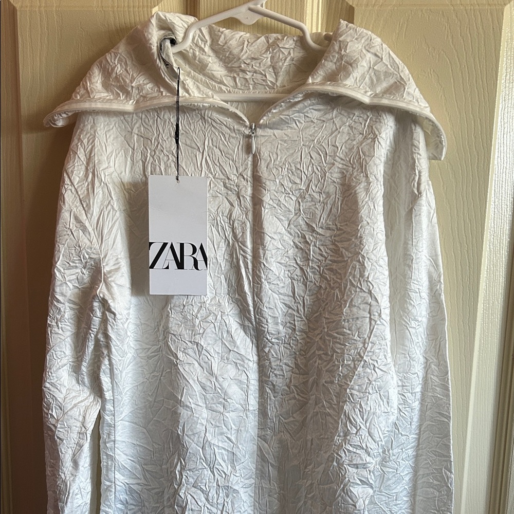 Zara Off-White Textured Jacket